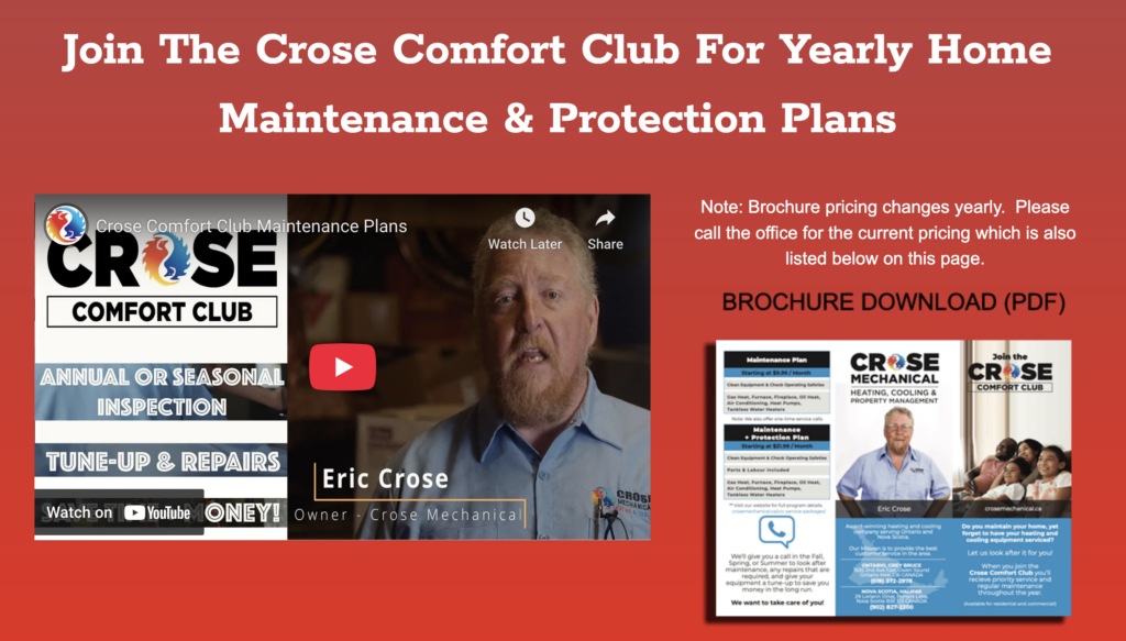 CROSE COMFORT CLUB heating maintenance plan