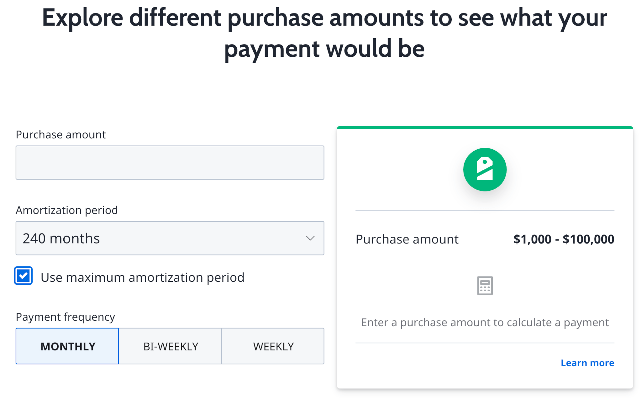 FINANCING calculator