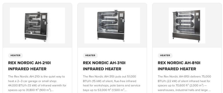 Rex Nordic Diesel Heaters for farms and garages